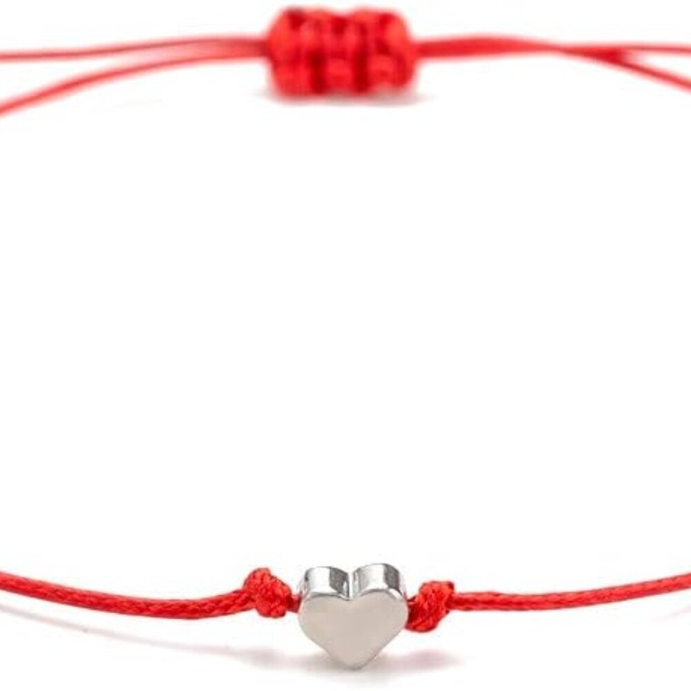 Handmade String Bracelet for Women Men Simple Red Black Braided Adjustable Charm